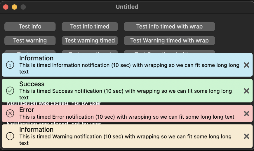 Notifications using full width.