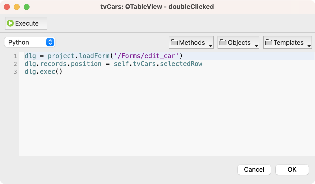 Signal Slot Editing in Valentina Forms