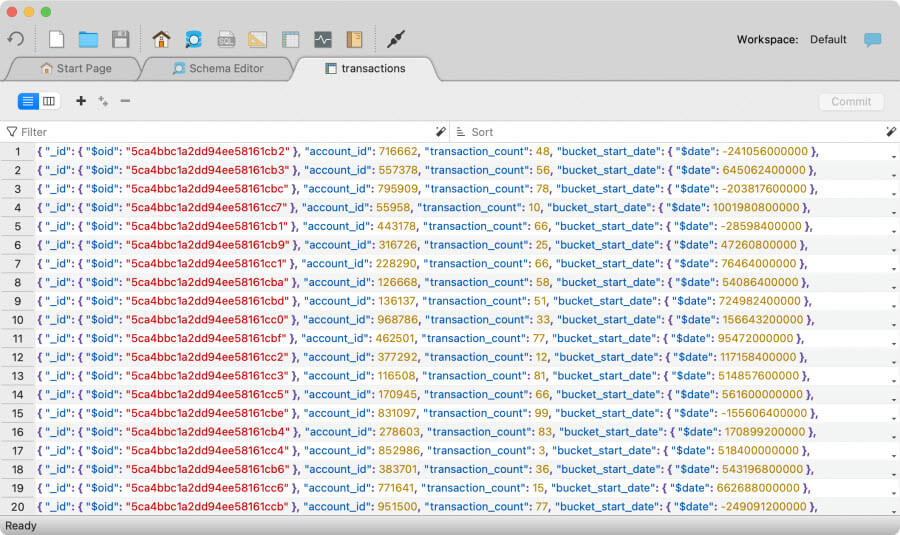 MongoDB Document List View lets you see a list of all documents.